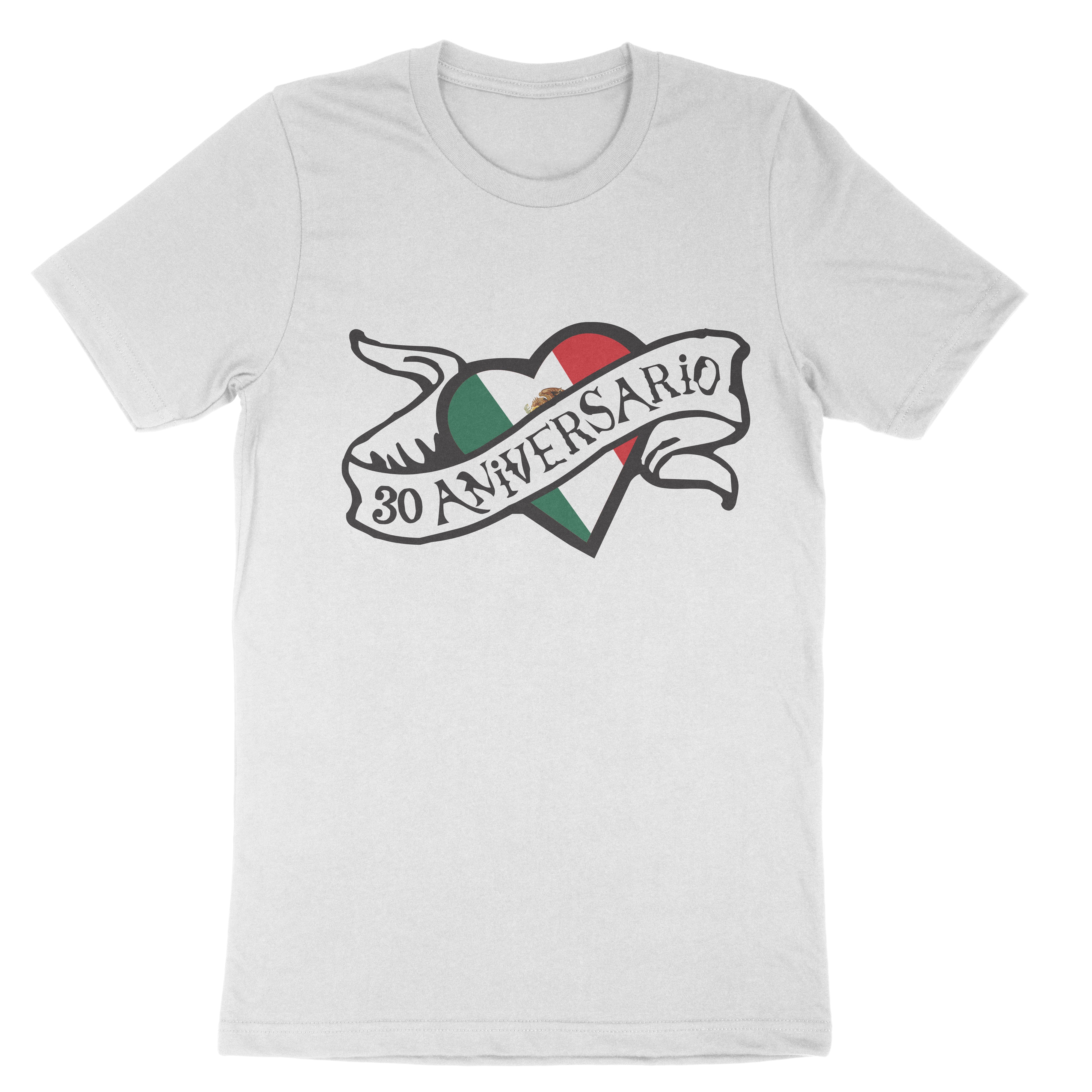 Playera/Blusa - 30 Aniversario (Blanca) Bandera